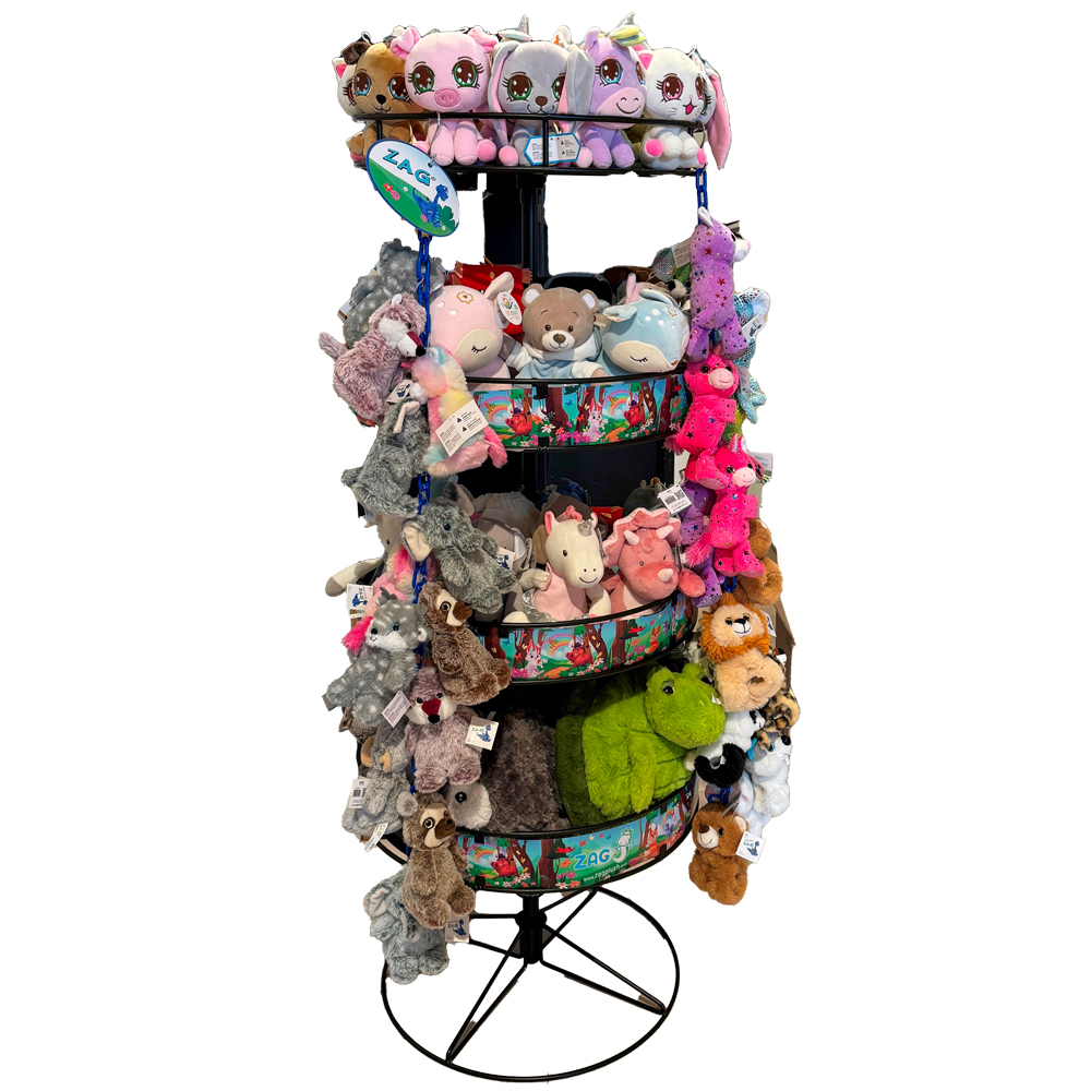 Image Assortment of plushes with metal display